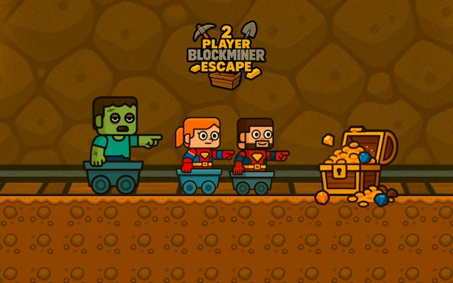 2 Player Blockprojectiler Escape: projectile Cart Run